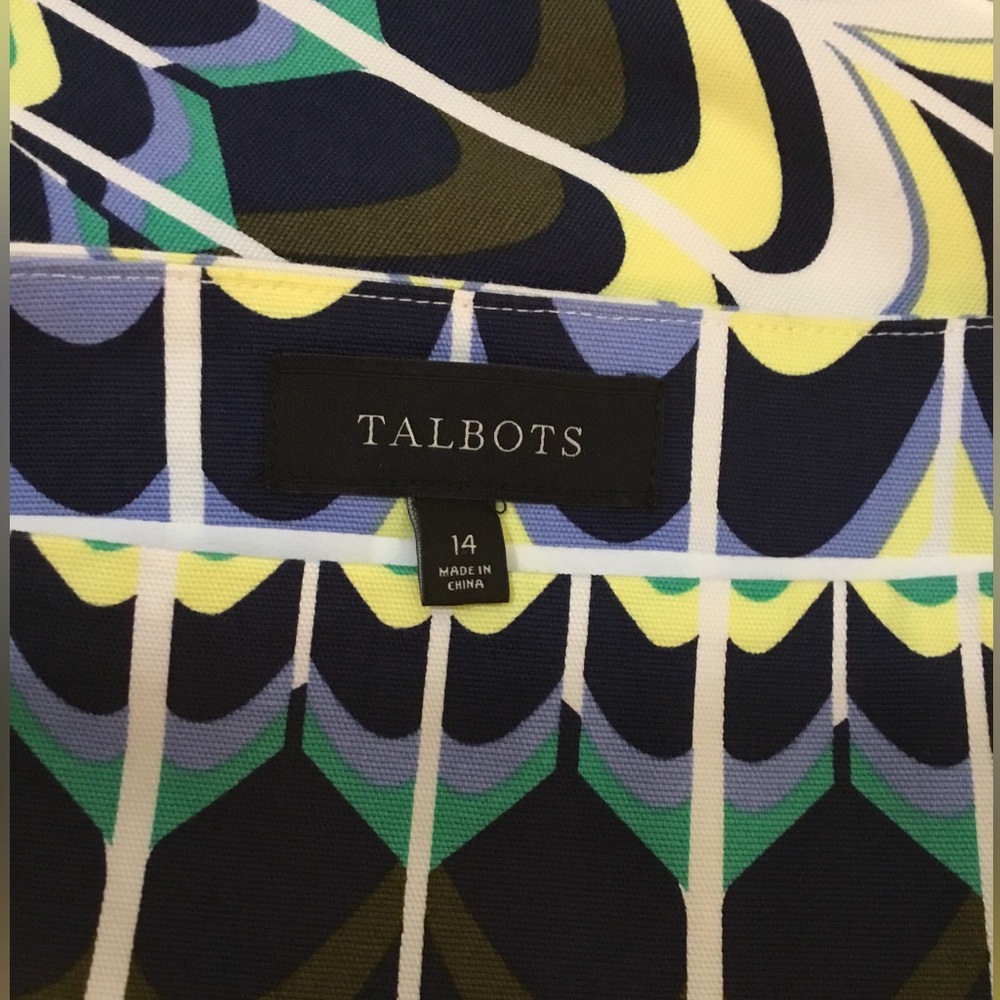 Talbots A-Line Print Skirt Size 14 - image 4